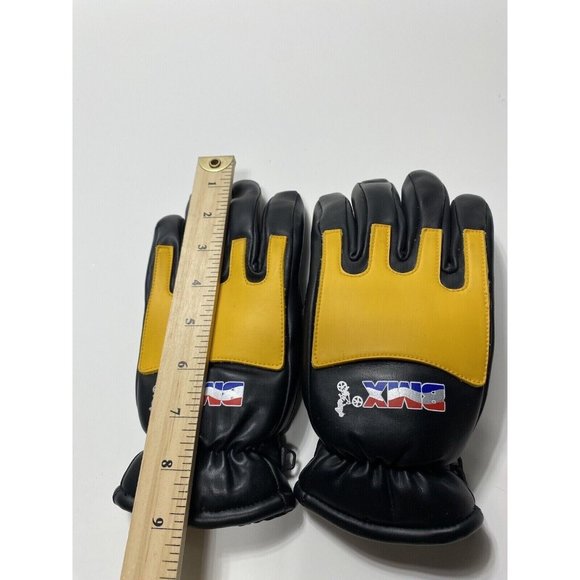 Vintage BMX Bike Gloves, Black and Yellow, Medium-Large - Picture 12 of 13